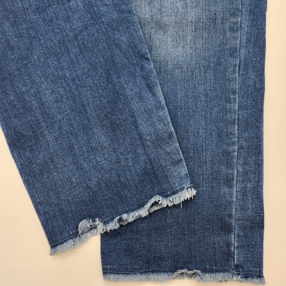 Sonoma Maternity Straight Leg Jeans w/ Raw Hem Size 10 Dark Wash slight distress - Picture 5 of 6